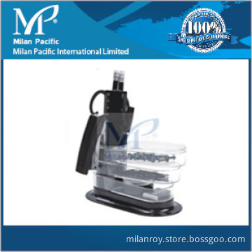 Plastic Stationery Desk Set Blackwith Drawer, Pen Holder with Desk Top Organizer with Ruler Stapler Knife Clips Set Black Color #MP801